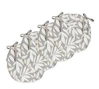 Atout Ciel Lot de 4 Galettes de Chaise Rondes Bicolores D.40cm, Gris imprimé/uni