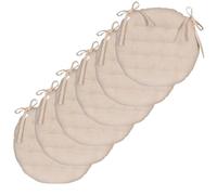 Atout Ciel Lot de 6 Galettes de Chaise Rondes Bicolores D.40cm, Beige/Gris