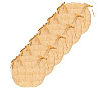 Atout Ciel Lot de 6 Galettes de Chaise Rondes Bicolores D.40cm, Jaune imprimé/uni