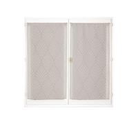 Atout Ciel Paire de voilages reliefés à Motif avec Passe-Tringle prêts à Poser, 2X 60x120cm, Gris