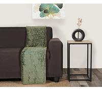 Atout Ciel Plaid en Flanelle à Motif reliefé géométrique, 130x170cm, Vert Kaki