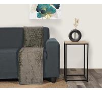 Atout Ciel Plaid en Flanelle à Motif reliefé géométrique, 220x240cm, Gris Anthracite