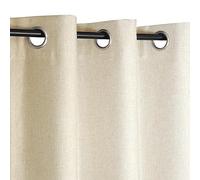 Atout Ciel Rideau chiné Effet Lin 100% occultant à œillets 140x240cm prêt a Poser, Beige