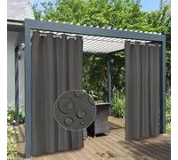 Atout Ciel Rideau Déperlant Interieur Exterieur à œillets 140x260cm prêt a Poser, Gris Anthracite
