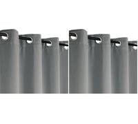Atout Ciel Rideau occultant à œillets prêt a Poser, 135x240cm, Gris (Lot de 2)