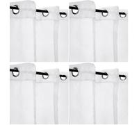 Atout Ciel Rideau Voilage à œillets 140x240cm prêt a Poser, Blanc (Lot de 4)