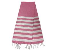 Atout Ciel Serviette de Plage, fouta rayée avec Franges 90 x 180 cm, Rose