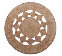 Atout Ciel - Tapis rond en jute naturel ajouré, 80 cm, Beige