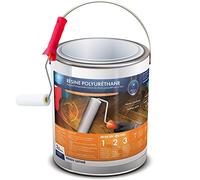 Atout Résines RÉSINE POLYURÉTHANE SATIN 2,5 L Protection Incolore | Bois, Meubles, Parquet, Sol et Escalier, Vernis Vitrificateur, Rouleau Inclus