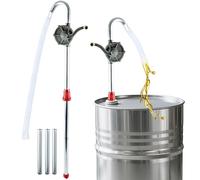 ATPEAM Pompe à Eau Manuelle 25 L/min Pompe Carburant Essence Gasoil Fût | Pompe manuelle 25 L/min, corps aluminium, poignée bois antidérapante, manivelle, démontable sans outil