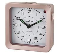 Atrium A660-17 Réveil analogique à quartz sans tic-tac avec lumière et répétition d'aiguilles lumineuses Rose