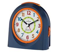 Atrium A921-5 Réveil analogique à Quartz pour Enfant sans tic-tac avec lumière et répétition Bleu foncé/Orange