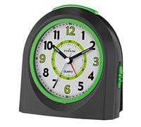 Atrium A921-7 Réveil analogique sans tic-tac, lumière et fonction de répétition Réveil à quartz Noir/vert
