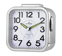 Atrium - Réveil analogique à quartz - A530-19 - Sans tic-tac - Alarme puissante - Grands chiffres - Argenté