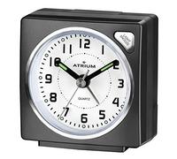 Atrium Réveil analogique Noir Sans Tic-Tac, avec lumière et Snooze A903-7