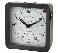 Atrium A660-7 Réveil radio-piloté analogique à quartz sans tic-tac avec lumière et snooze aiguilles lumineuses Noir