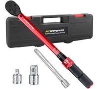 ATsafepro ynamométrique 3/8 Pouce, 5-60 Nm Cle Dynamometrique Velo Avec Adaptateur 3/8" Vers 1/4"&1/2" et Rallonge de 15 cm,Précision ±3% Pour Voiture, Vélo, Moto