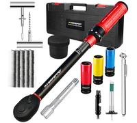 ATsafepro Jeu 12 Pièces ynamométrique 1/2" 20-230 Nm, Kit Réparation Pneus Manomètre Jauge Profondeur Sculpture, Précision ±3% Pour Voiture