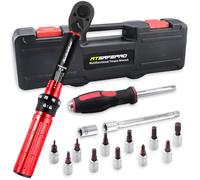 ATsafepro Jeu 17 Pièces ynamométrique 1/4" 1-15 Nm, Embouts Tournevis Douilles Adaptateur 3/8" Prolongateur 4 Pouces, Précision ±3% Pour Vélo