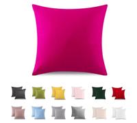 ATsense Set of 2 Taie Oreiller 40x40 cm, 100% Coton, Taie d'oreiller avec Fermeture éclair Très Douce, Certifiée Oekotex, Convient Aux Personnes Souffrant D'allergies, Rose