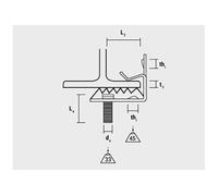 Attache à clipser pour collier M6 CAB 3-7 zinc lamellaire avec embout M6x9 mm - Boite de 50 - - 9376CAB