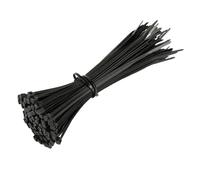 Attache câble nylon Attaches de câble en Nylon, 100 pièces, anneau plastique autobloquant, sangle noire soie, organisateur à fermeture éclair, bande Tension serrage(2.5 100mm)
