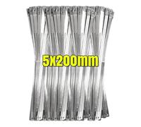 Attache de câble en acier inoxydable Attaches de câble en acier inoxydable, sangle enroulée métal autobloquante, attaches polyvalentes, organisateur matériel Pour Câbles Groupés(5x200mm,30PCS)