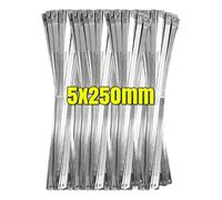 Attache de câble en acier inoxydable Attaches de câble en acier inoxydable, sangle enroulée métal autobloquante, attaches polyvalentes, organisateur matériel Pour Câbles Groupés(5x250mm,30PCS)