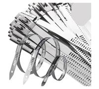 Attache de câble en acier inoxydable Attaches de câble en acier inoxydable, sangle enroulée métal autobloquante, attaches polyvalentes, organisateur matériel Pour Câbles Groupés(5x150mm,30PCS)