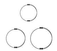 Attache de cordon élastique réglable 3 pièces, Black | Attaches de fermeture à cordon L avec bascule coulissante pour utilisation de sacs et de câbles