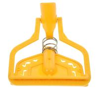 Attache de Manche de Balai à Filetage, Clip de Rechange pour Nettoyage | Acier Inoxydable Jaune, Mécanisme à Ressort, Design Détachable