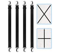 Attache Drap Housse, Drap de Lit Attaches, Tendeur Drap Housse,4 pcs Tendeur Drap Housse, Attache Sangle de Maintien Ajustable, Maintient Tendeur Draps Réglable, pour lit ou canapé d'angle(Noir, 2M)