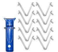 Attaches de Brosse pour Piscine et Perche, Fixations en Acier Inoxydable pour Écumoire, Lot de 10 à Double Goupille en V pour Nettoyage des Parois avec Perche Télescopique