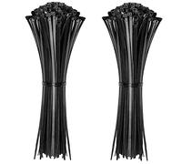 Attaches de câble, 200 mm x 2.5 mm, paquet de 200, attaches zippées en nylon noir de qualité supérieure, attaches en plastique multi-usages, mécanisme de verrouillage automatique sécurisé