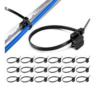 Attaches de câble avec clip de bord 20 pièces, Nylon 200 mm, support de câble, montage de câble, photovoltaïque, solaire, armoires de commande, installation, montage sur panneaux, harnais de guidage