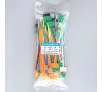 Attaches de câble en Nylon colorées, 100 pièces, ruban de cerclage d'étiquettes en plastique, marque facile, attaches à fermeture éclair autobloquantes, outils de marqueur de fil de maille white