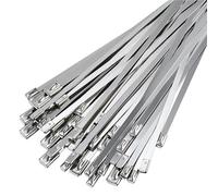 Attaches de câble métalliques en acier inoxydable, 100 pièces, 4.6mm 7.9mm, attache autobloquante à fermeture éclair, échappement marin multifonctionnel, Long 100-1000mm(7.9MM,500mm (19.69inch))