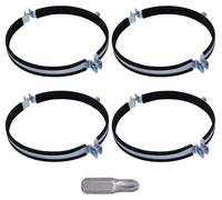 Attaches de tuyaux de 200 mm, lot de 4, avec insert en caoutchouc, pour murs et plafonds
