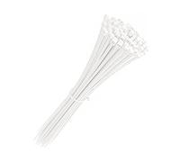 Attaches en plastique pour câble 200 mm x 2,5 mm, serre-câble blanc, serre-câble en nylon (200 pièces)