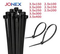 Attaches en plastique pour câble en Nylon, 100 pièces, fermeture éclair noire, solide, autobloquant, organisateur de bureau pour électricien, gestion des fils, lots de jardin 3.5x250 Black-100PCS