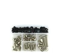Attaches Kit Complet Boulons Carénage Moto pour VFR400 pour NC30 1989 - 1994, Vis Carrosserie, Écrou Revêtement Latéral, en Acier(Argent)