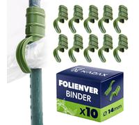 Attaches pour film de serre KADAX, Ø 14 mm, lot de 10 pièces, clips en plastique pour serre, permettant de fixer solidement le film et le filet aux tubes