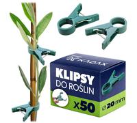 Attaches pour plantes - Clips pour tomates et fleurs, 20 mm - Pour supports et treillis - Jardin et serre - Lot de 50 pièces - Vert