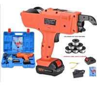Attacheuse automatique pour armatures - Machine électrique pour lier les barres d'armature, de 8 à 34 mm - 12V, 4500 mAh - Appareil portable - Coffret comprenant 5 bobines de fil et des batteries