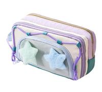 Attaque à crayon, Soupchée stylo de grande capacité, organisateur portable avec huit compartiments Sac papeterie pour règle, effacer, marqueur, notes collantes, élève, enseignant, 8.27x4.33x2,95pouces