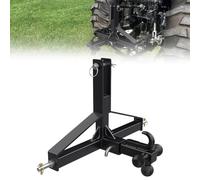 Attelage 3 Points de Tractor Lourd avec Réceptacle Boule 5 cm - Acier au Carbone Capacité 4,500 kg Attache Rapide Compatible Catégorie 1 - Ensemble d'Outils de Remorquage Agricole Durable, Noir