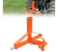 Attelage 3 Points pour Tracteur Catégorie 1 Adaptateur Robuste 2" à tri-boule et Crochet 4 Directions Acier Renforcé Compatible Kubota BX/LM25h/WLM Jardinage Couleur Orange Triangle Trou Distinctif
