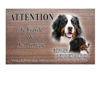 Attention chien de garde personnalisée bernois - pré perforée et vis données. De 30 cm à 15 cm…