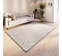 ATTICGO Tapis berbère à relief TURIN blanc/noir 160x230 cm