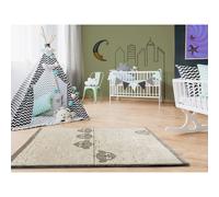ATTICGO Tapis enfant oiseaux CRANBERRY blanc 115x170 cm